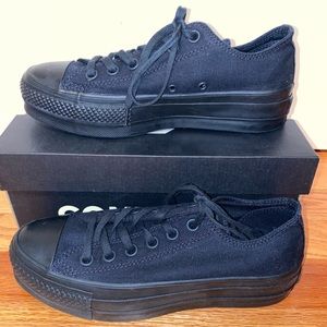 All black platform converse